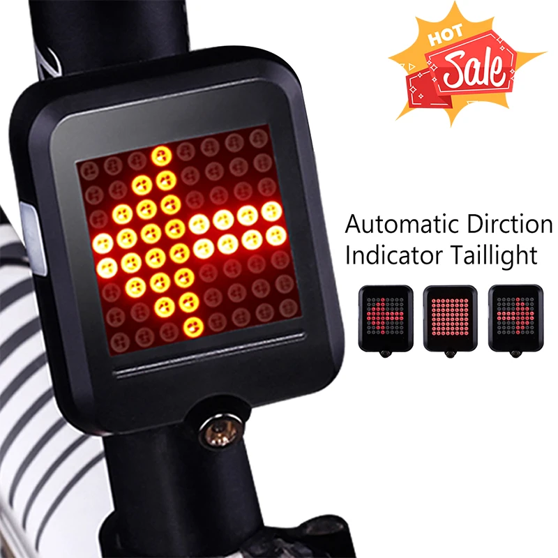 Bicycle Light Automatic Direction Indicator Taillight USB Charging Mountain Bike Safety Warning Light bisiklet aksesuar
