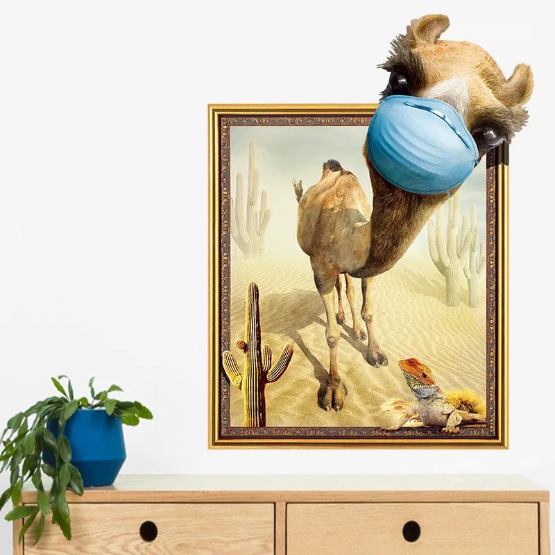 

3D fun camel bedroom living room background wall decoration wall sticker