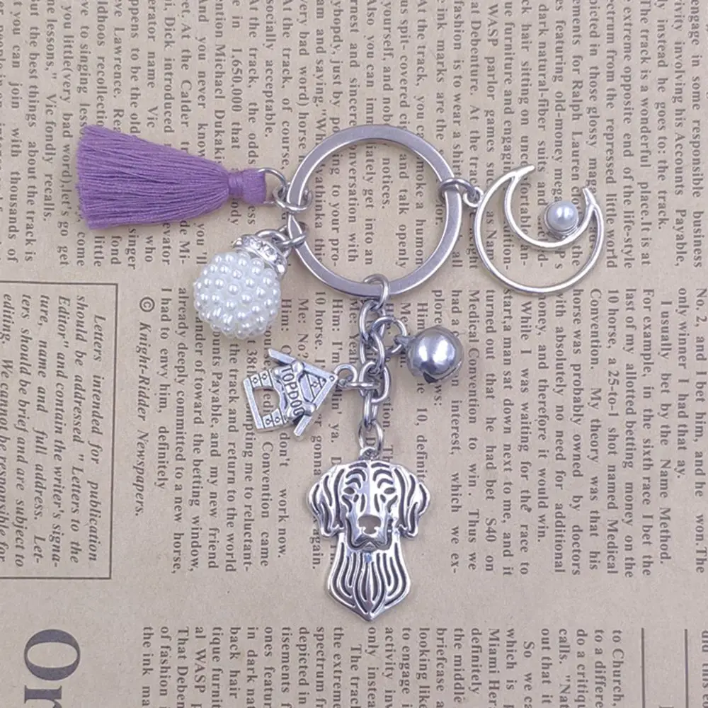 Weimaraner Dog Animal Cute Keychain Alloy Pendant Hot Key Ring Pet Tassels Antique Retro Silver Plated Women Men Jewelry K182 | Украшения и