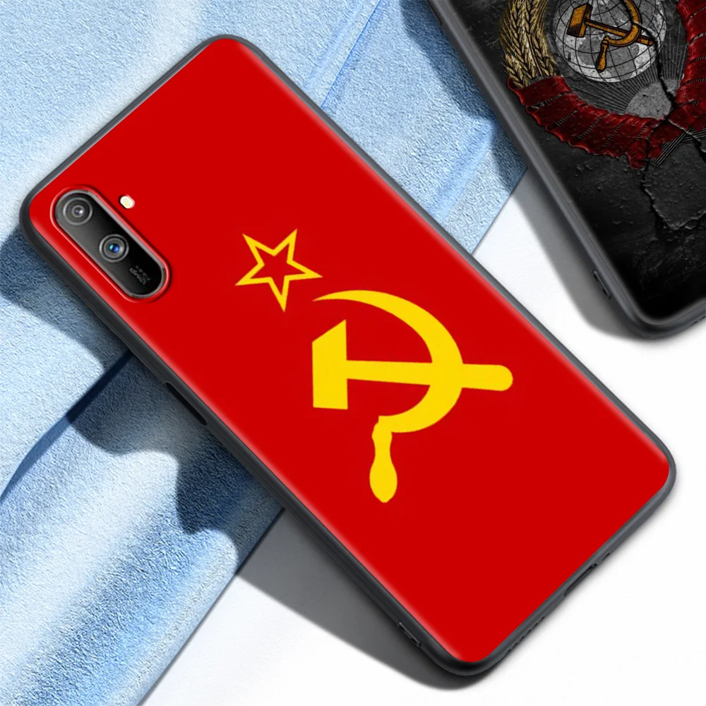black soft case for realme 6 7 pro c21 c3 xt 5 x50 8 7i c11 c15 gt neo c25 shockproof silicone tpu phone cover vintage ussr cccp free global shipping