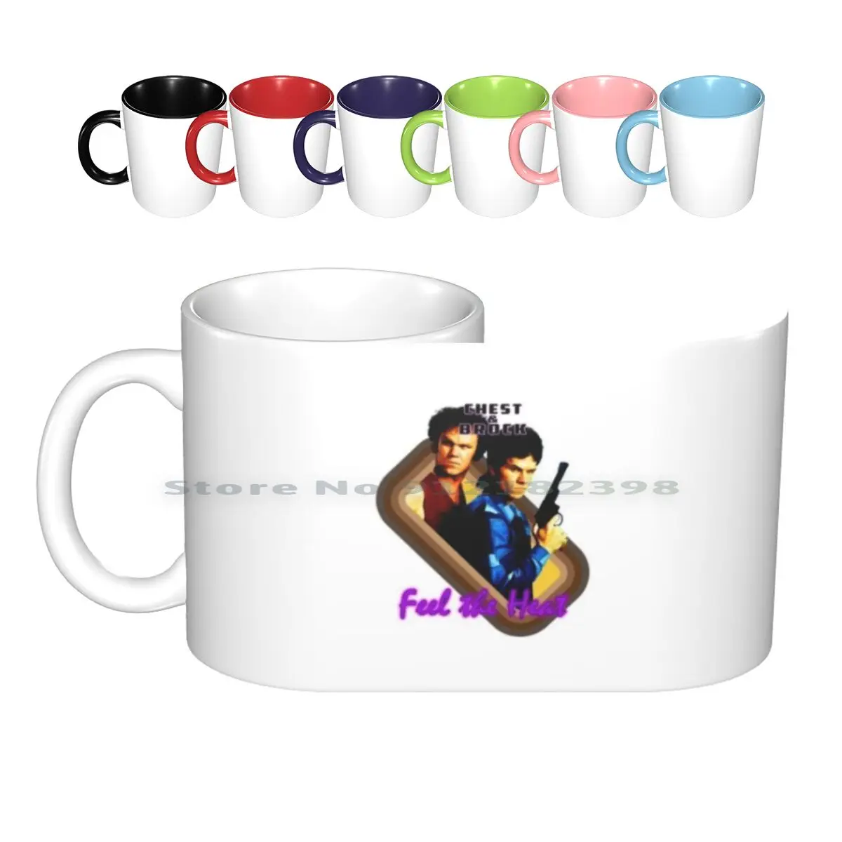 

Brock And Chest-Feel The Heat Ceramic Mugs Coffee Cups Milk Tea Mug Brock Landers Chest Rockwell Boogie Nights Parody Humor