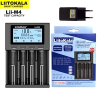 liitokala lii m4 18650 charger lcd display universal smart charger test capacity for 26650 18650 21700 aa aaa etc 4slot 5v 2a
