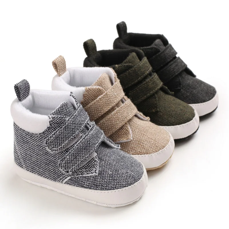 

New Newborn Baby Boy Girl Soft Sole Crib Shoes Warm Boots Anti-slip Sneaker Canvas Breathable Solid First Walkers 0-18M