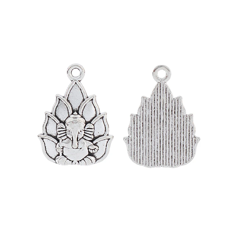 ZXZ 10 шт. тибетский серебряный слон Ганеш индуийский Бог историй раньше фурнитура