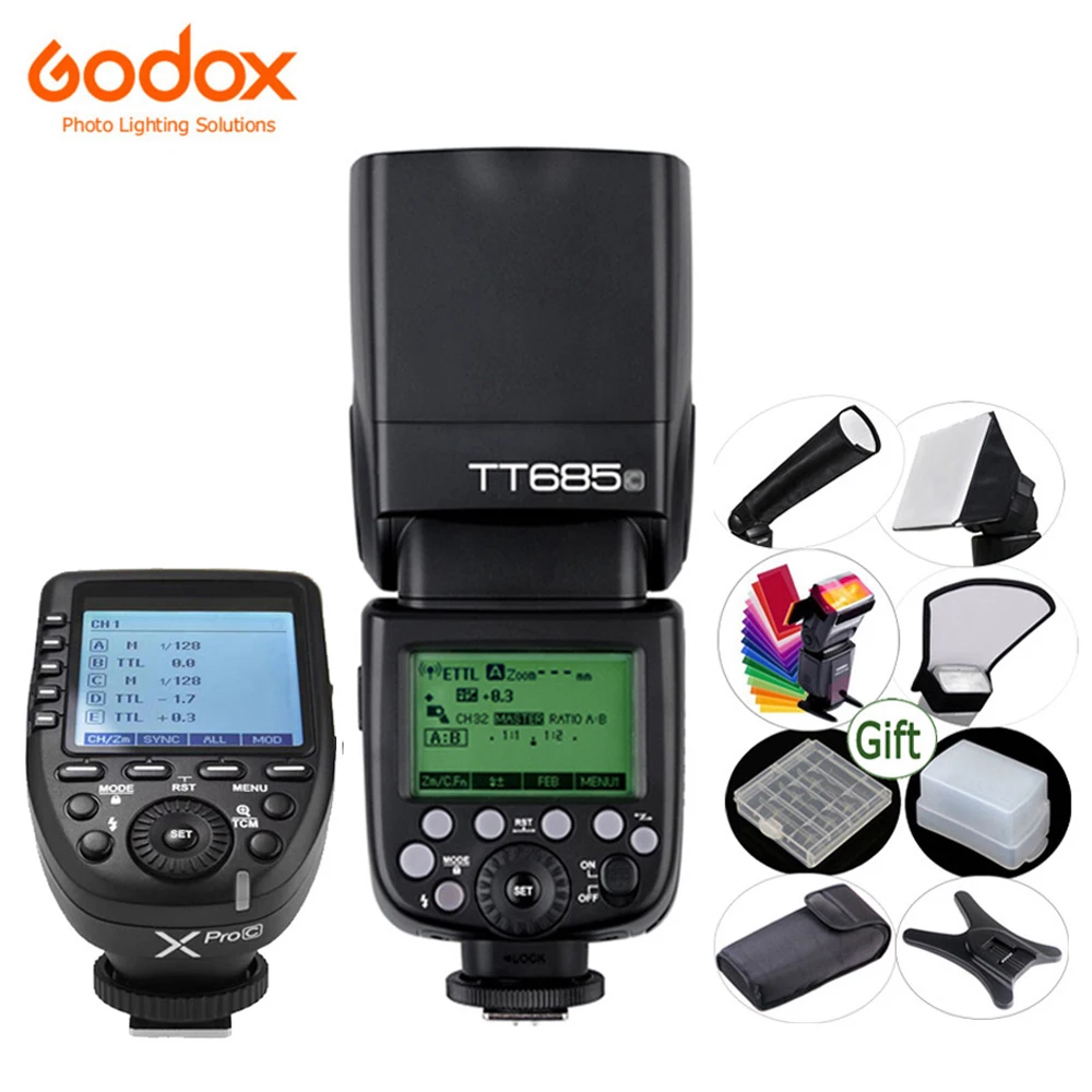 GODOX TT685 вспышка для камеры ttl 2,4G HSS 1/8000s GN60 беспроводной скоростной TT685-C/N/S/O/F для Canon Nikon sony Olympus Fuji