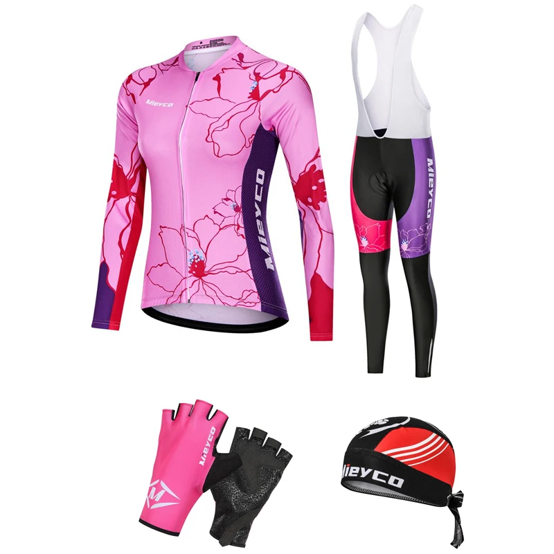 

Cycling Jersey Set Autumn MTB Bicycle Clothing Femininas Maillot Ciclismo 100% Polyester Racing Ropa Deportiva Mujer Uniforme