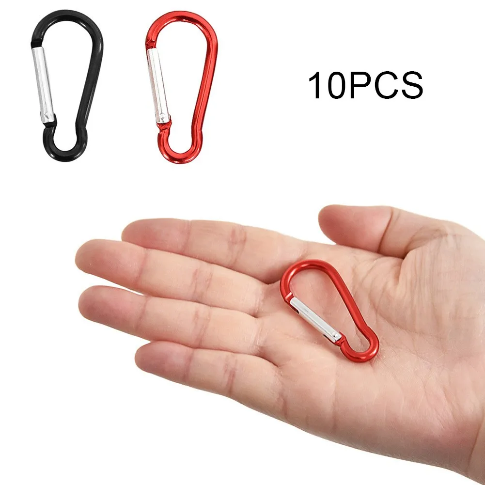 

10 Pcs D Shape Multi-purpose Carabiners 47mm Carabiner Keyring Buckle Durable Camping Tent Hook Outdoor Camping Equipment