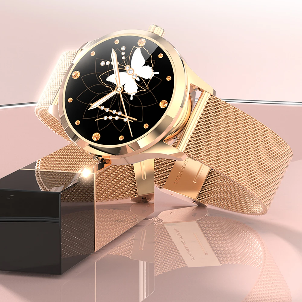 

Smart Watch Women LW07 1.09inch Dials Smartwatch Ladies For Android IOS Stainless Steel Strap 2021 IP68 waterproof