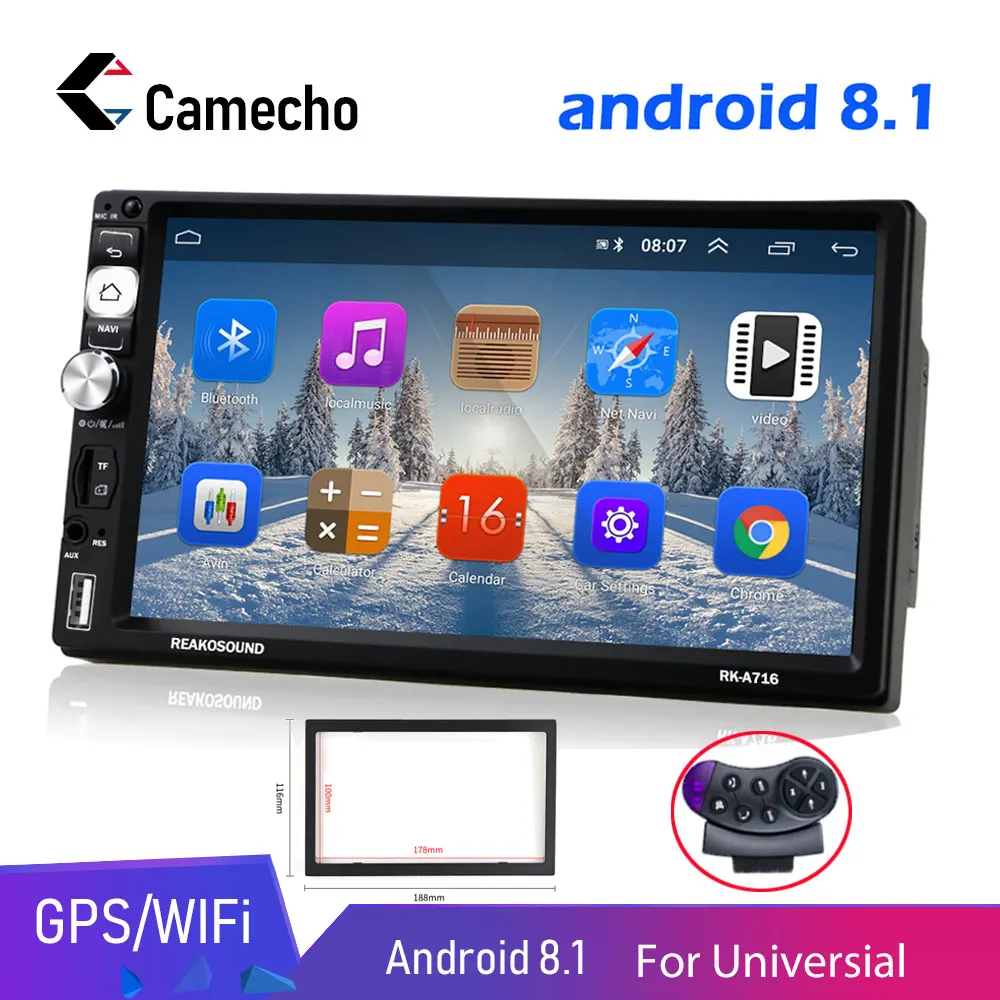 Camecho 7 'ƈDin Автомобильные радиоприемники автомобильный мультимедийный плеер