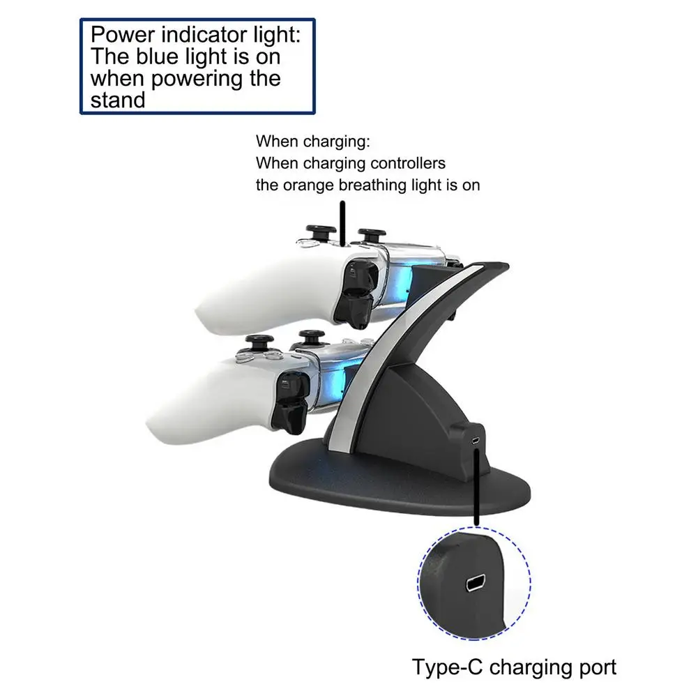 Dual USB Charger Dock Stand DC 5V Game Controllers Fast Charging Station Handle Base For Sony Play 5 PS5 | Электроника
