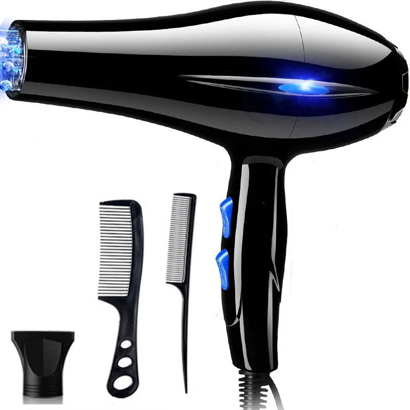 

High-power Hair Dryer Five-speed Blue Light Negative Ion Cold And Hot Wind Does Not Hurt The Diffuser Concentrator Nozzle