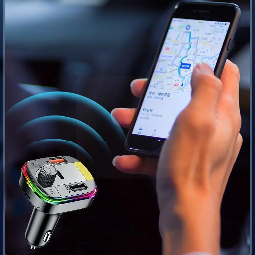 

Car MP3 Player Bluetooth-compatible FM Transmitter PD Handsfree QC3.0 USB Dual Charge Kit Fast Calling Car O0J0