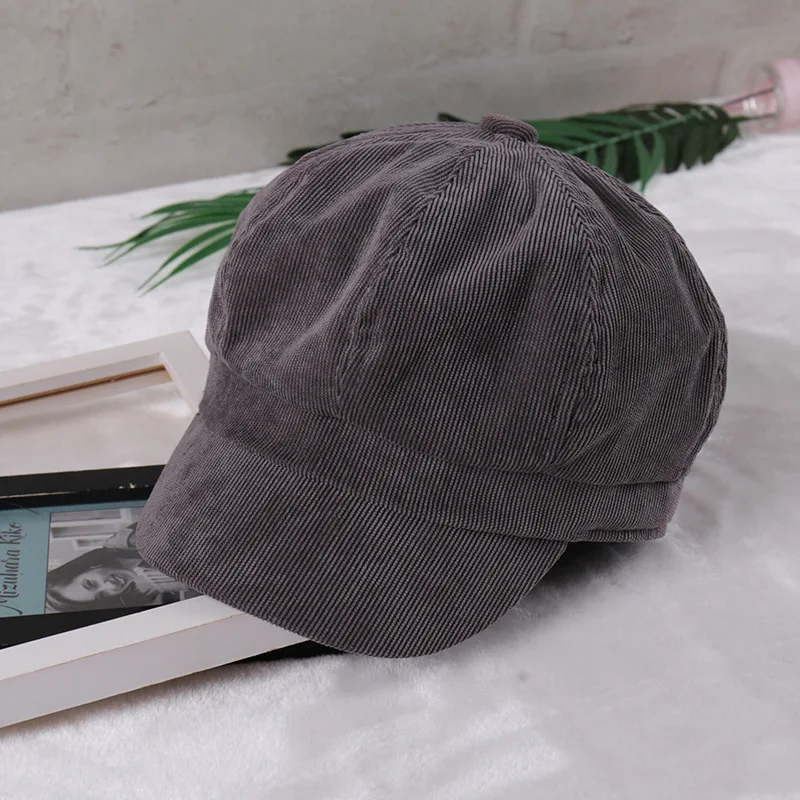 Осень-зима головные уборы для женщин в клетку полоску восьмиугольные шапочки