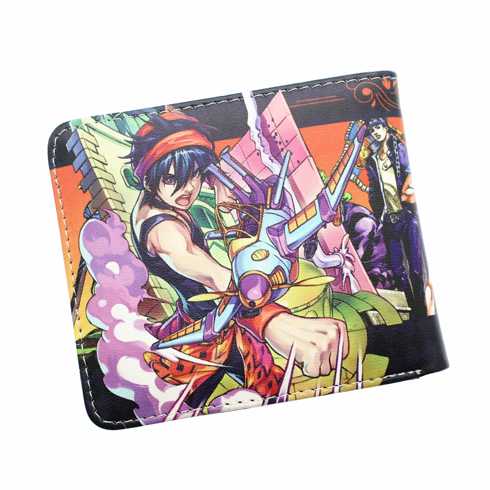 Аниме JoJo's Необычные Приключения PU короткий кошелек Двойные фото держатель для карт слоев мальчиков монета карман кожаный мультфильм печати кошелек