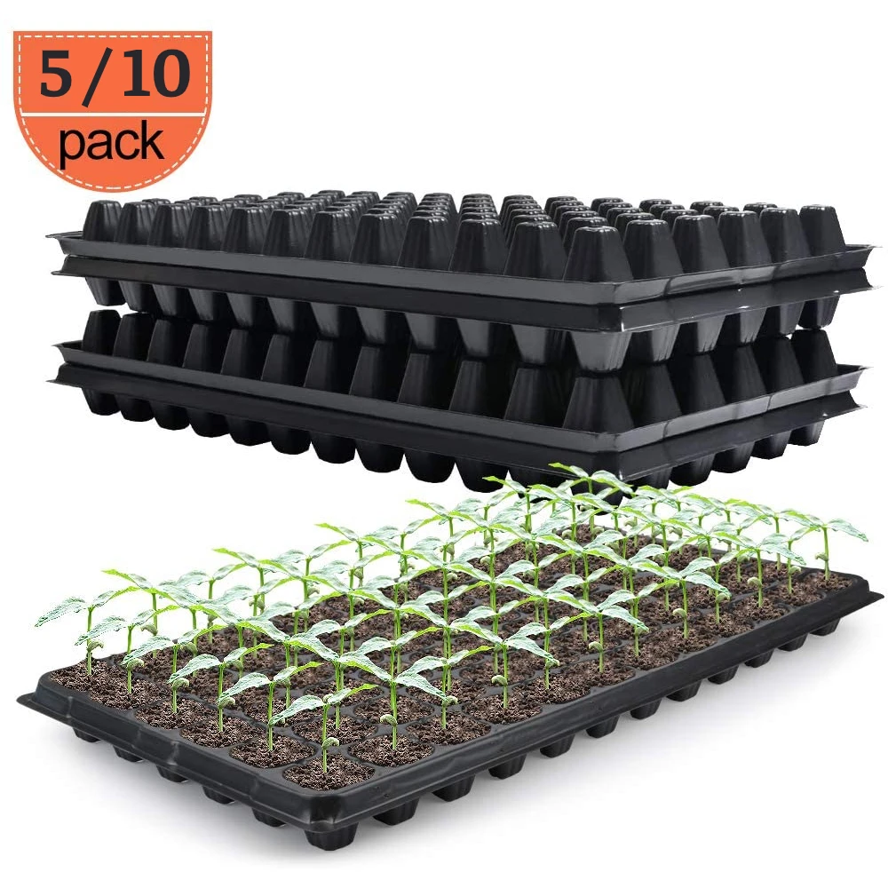 

AMKOY 5/10pcs 32/72/105 Cells Seedling Starter Tray Extra Strength Seed Germination Plant Flower Pots Nursery Grow Box Garden