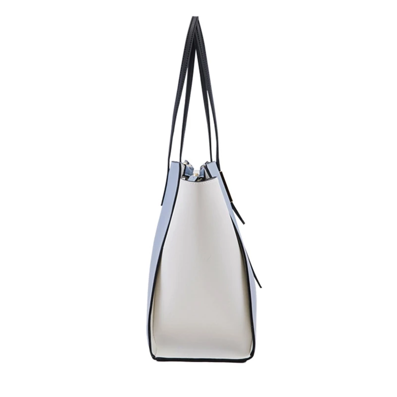 

the New 8 Piece Set Ladies Handbag Women PU Leather Shoulder Messenger Bag Women's Compound Bag Tote Bag White & Blue