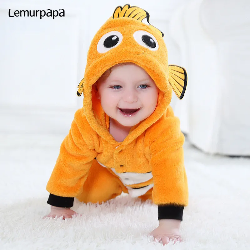 Милый детский комбинезон Kawaii костюм Немо для новорожденных мальчиков и девочек