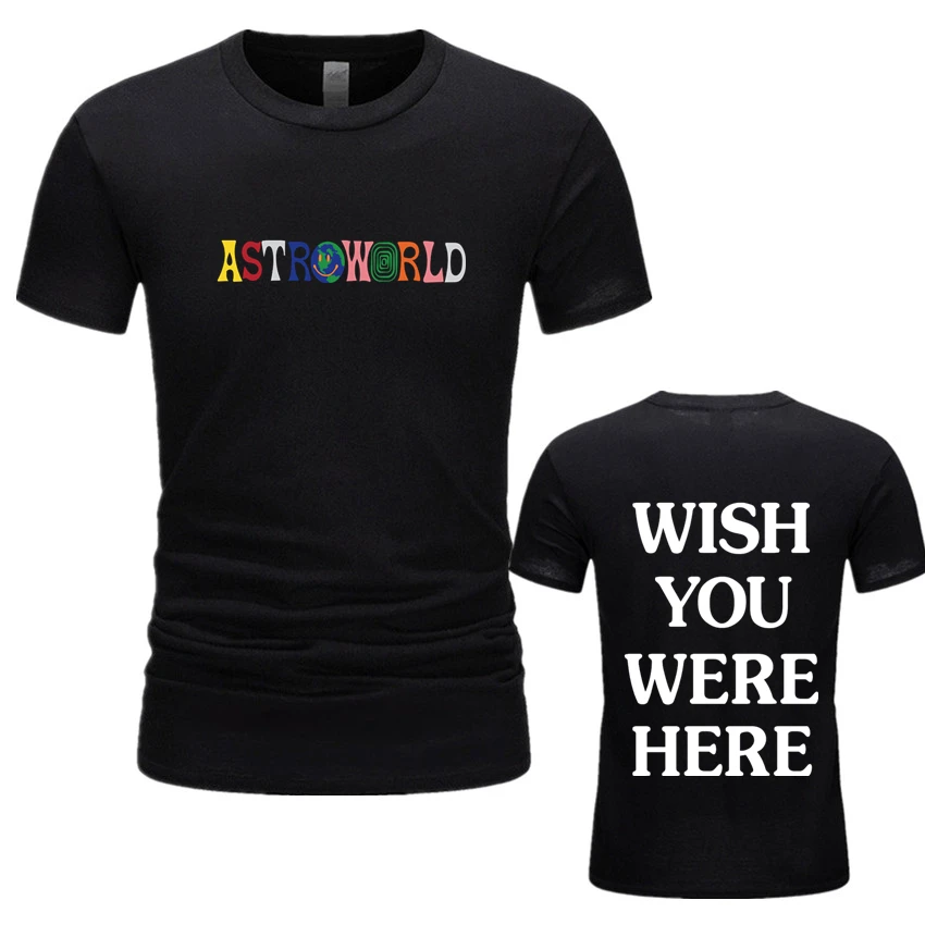 Принтом Трэвиса Скотта AstroWorld тур футболка для мужчин и женщин 1: 1 принтом