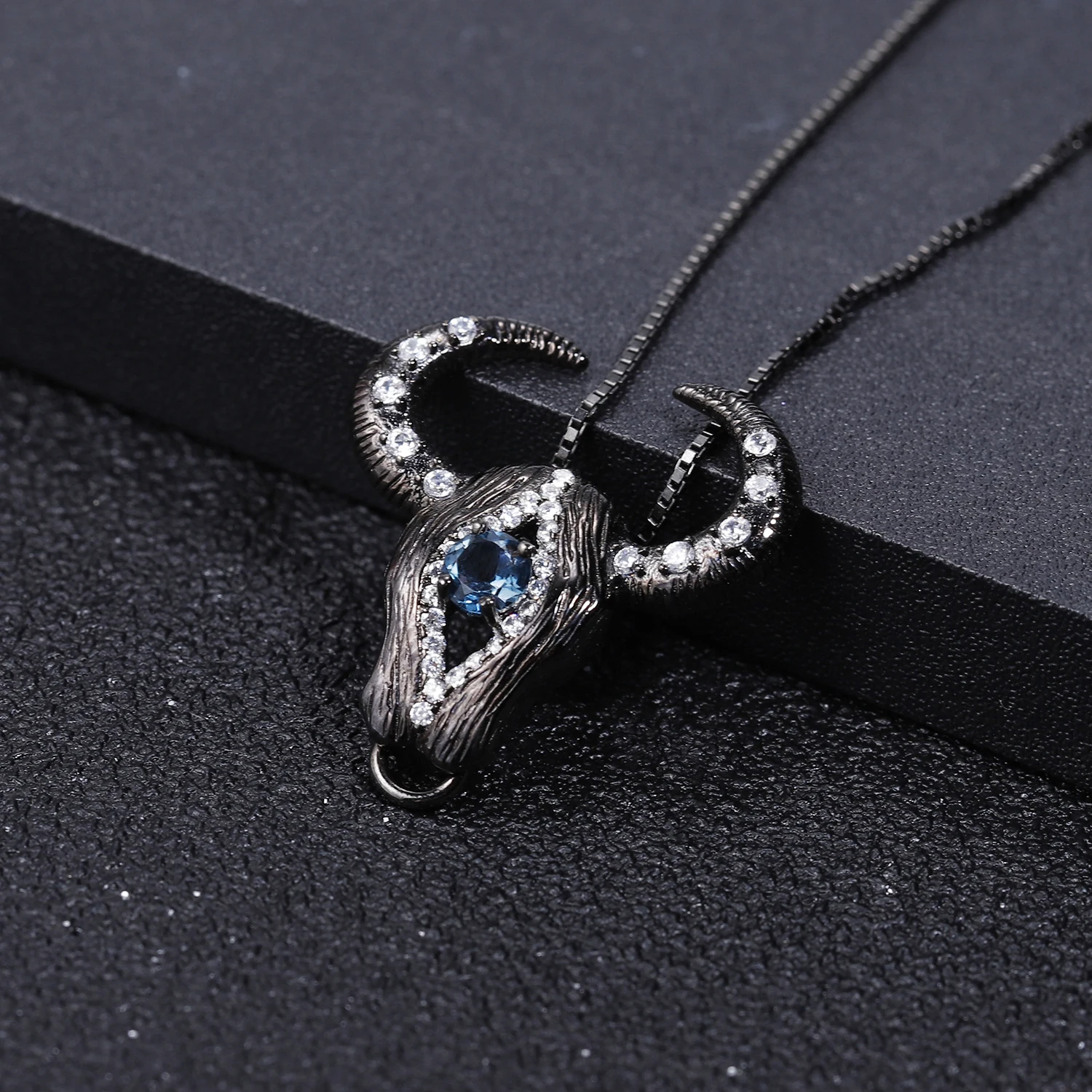 Ожерелье женское из серебра 925 пробы с голубым топазом | Украшения и аксессуары