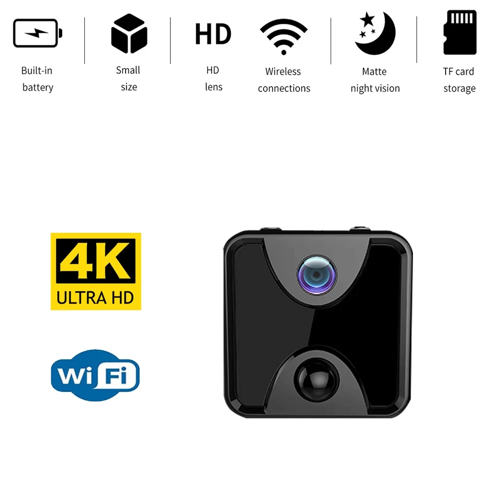 

Wireless WIFI Portable Remote Control Surveillance Camcorder HD 4K Mini Camera Night Vision Motion Detect ip cam Webcam Recoder