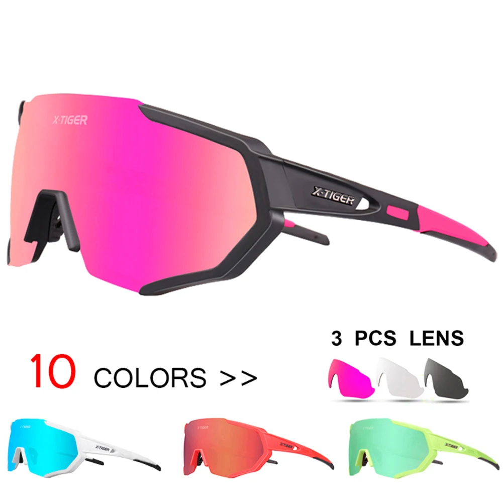 

Women 3 Lens Polarized Cycling SunGlasses MTB Bicycle Cycling Eyewear Ciclismo Men Cycling Glasses Mountain Racing Bike Goggles