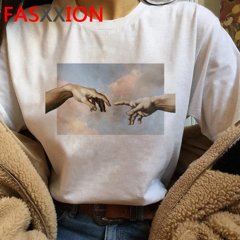 

Футболка Микеланджело Vaporwave Женская белая футболка tumblr ulzzang kawaii harajuku футболка Графические футболки Женская белая футболка