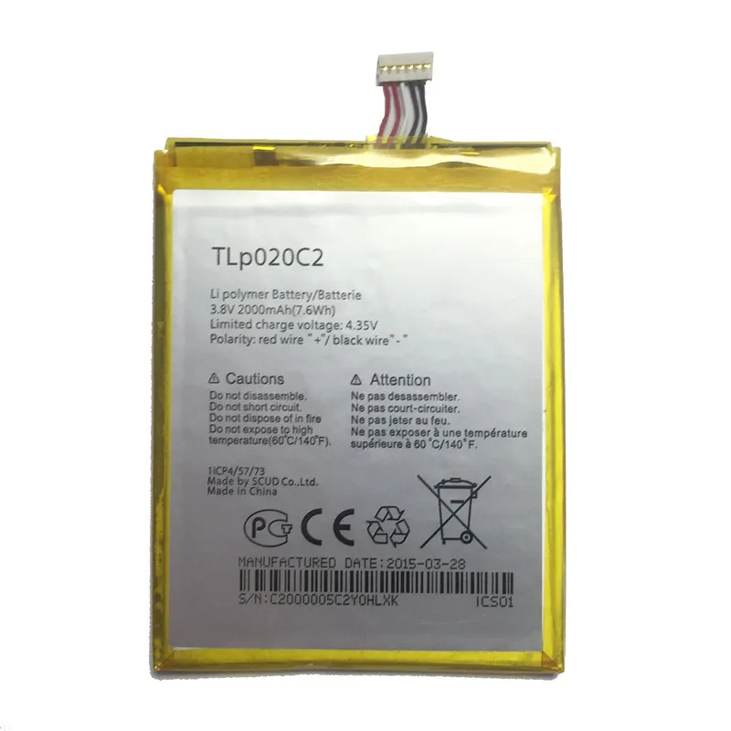 Высокое качество TLP020C2 батарея для Alcatel One Touch Idol X 6040 6040A 6040D мобильного телефона |