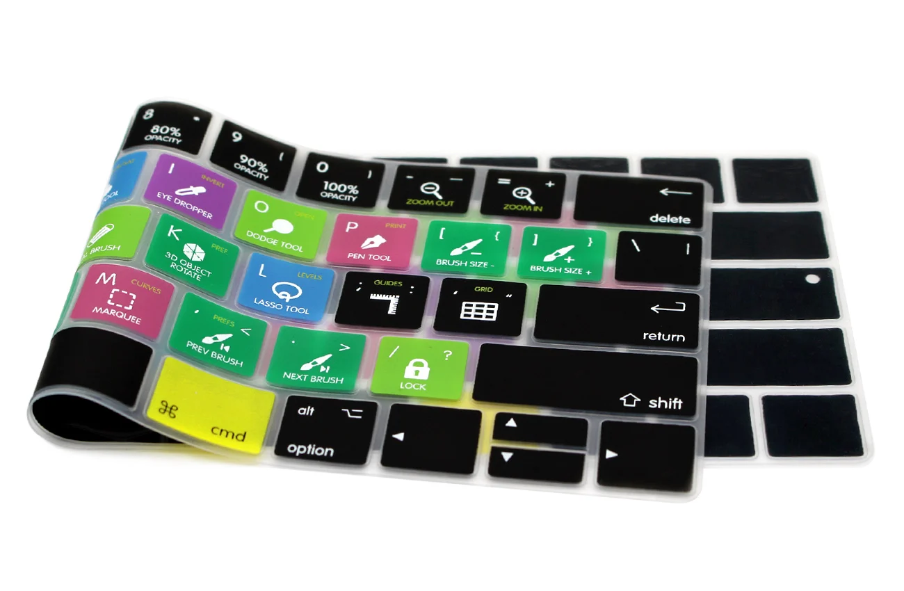 Силиконовые чехлы для клавиатуры HRH Photoshop PS с горячим ключом обложки Macbook Pro 13