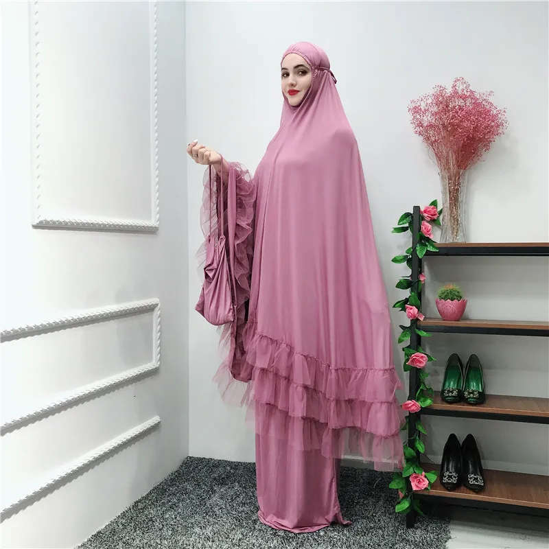 Мусульманская женская молитвенная одежда Khimar юбка комплект длинное платье хиджаб Арабская абайя Jilbab Niqab Afghanistan Clothes For Namaz