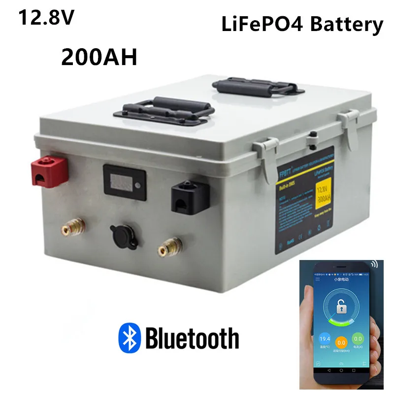 

Аккумулятор LiFePO4 12 В, 200 ач с Bluetooth, 12 В, 200 ач, литиевый Аккумулятор lifepo4 с Bluetooth BMS для лодочного двигателя, солнечная энергия
