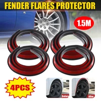 4pcs 1 5m universal rubber car wheel arch protection moldings anti collision wheel eyebrow mudguard protection sticker