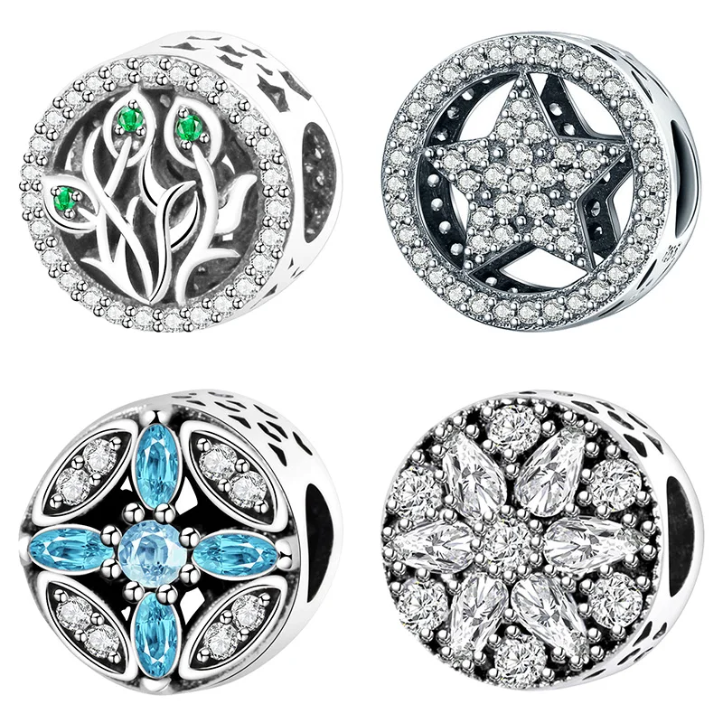 Дизайнерский браслет из стерлингового серебра 925 пробы с плавающими бусинами