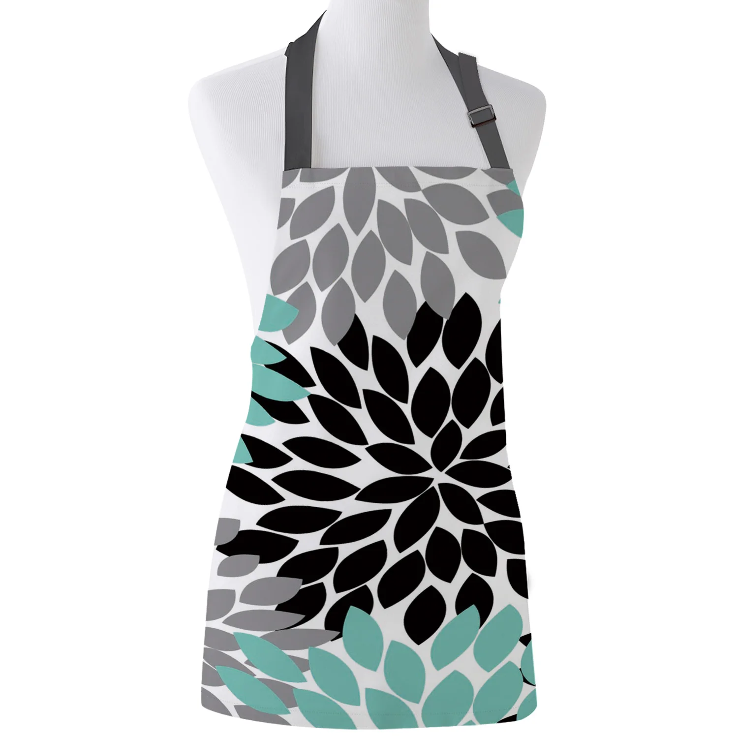 

Abstract Flower Dahlia Print Apron Print Unisex Kitchen Bib with Adjustable Neck for Cooking Gardening