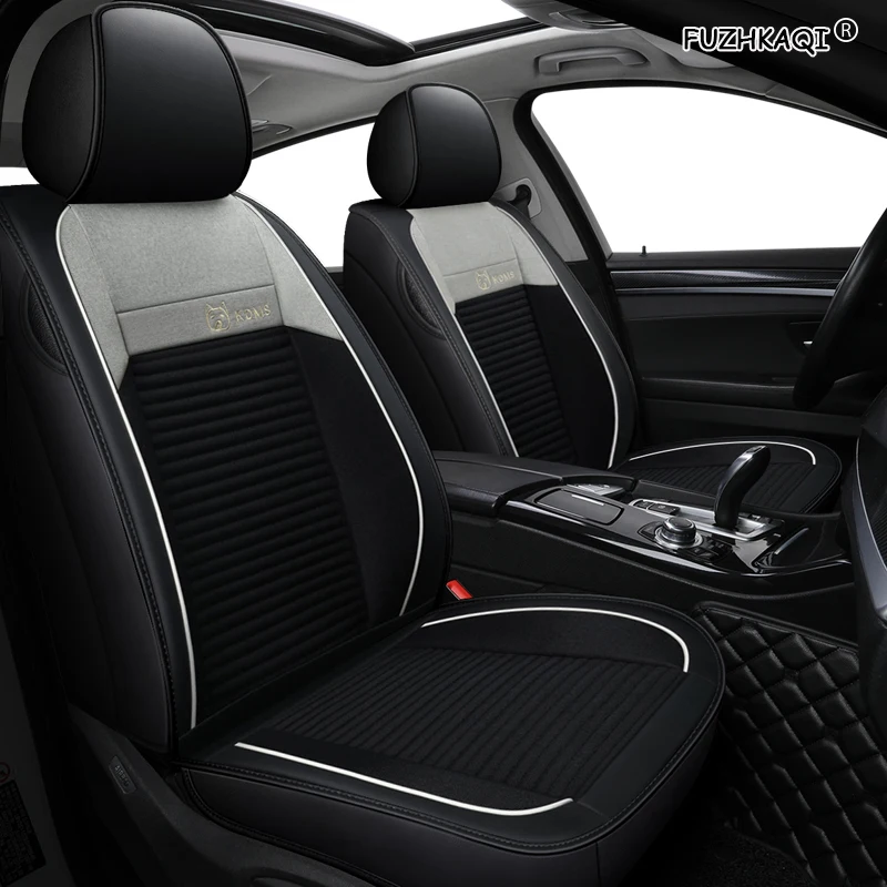 

FUZHKAQI flax car seat covers For Hyundai IX35 IX25 Sonata Santafe Tucson ELANTRA Accent i20 i30 i40 automobiles accessories