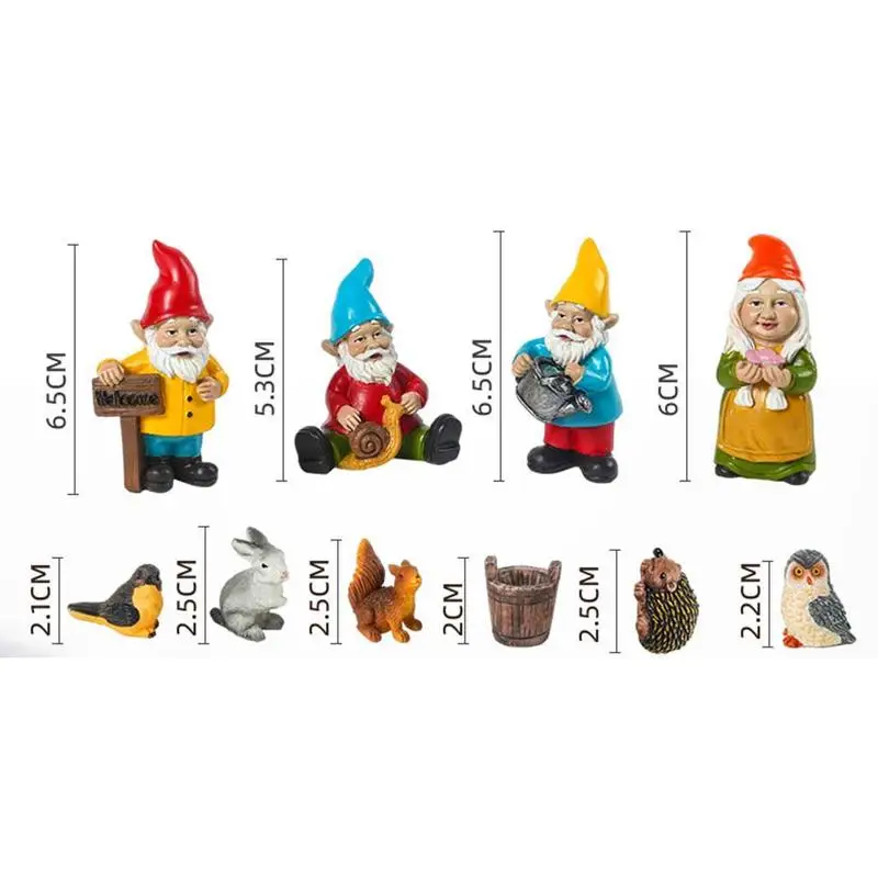 

10pcs Mini dwarf dwarf family set resin statue fairy Miniature Garden garden Figurine Statue Resin Figure Ornaments M5Q2