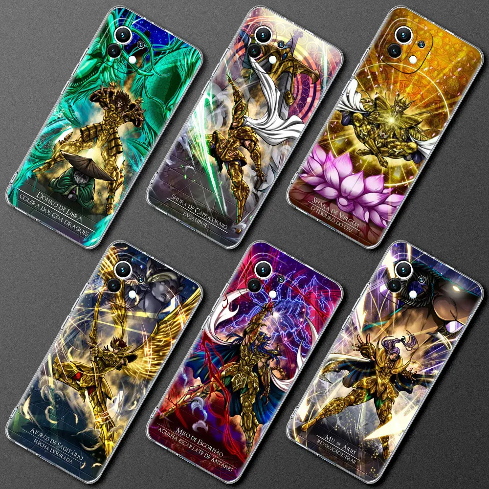 

Clear Case For Xiaomi Mi Poco X3 NFC 10T Pro M3 Note 10 Lite 9T F3 Shockproof Soft Silicone Phone Cover Saint Seiya Knights Full