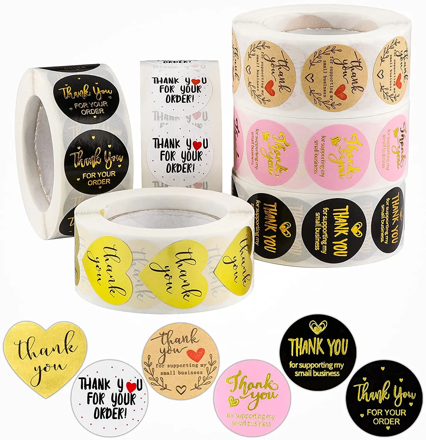 500 шт. бумажные этикетки наклейки Золотая наклейка спасибо косметика Handnade для