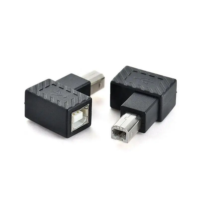 

Newest USB 2.0 Type B Print Port 90 Degree Converter Adapter Right Angle Extender Jack Male to Female Printer Jack Black Scanner