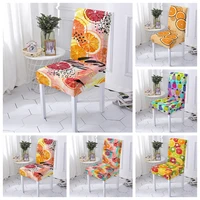 fruit pattern chair cover spandex elastic chair cover modern removable kitchen chair cover universal size stretch chair case