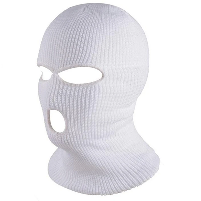 

Ski Mask Knitted Face Cover Winter Balaclava Full Face Mask for Winter Outdoor Sports CS Winter Three 3 Hole Balaclava Knit Hat