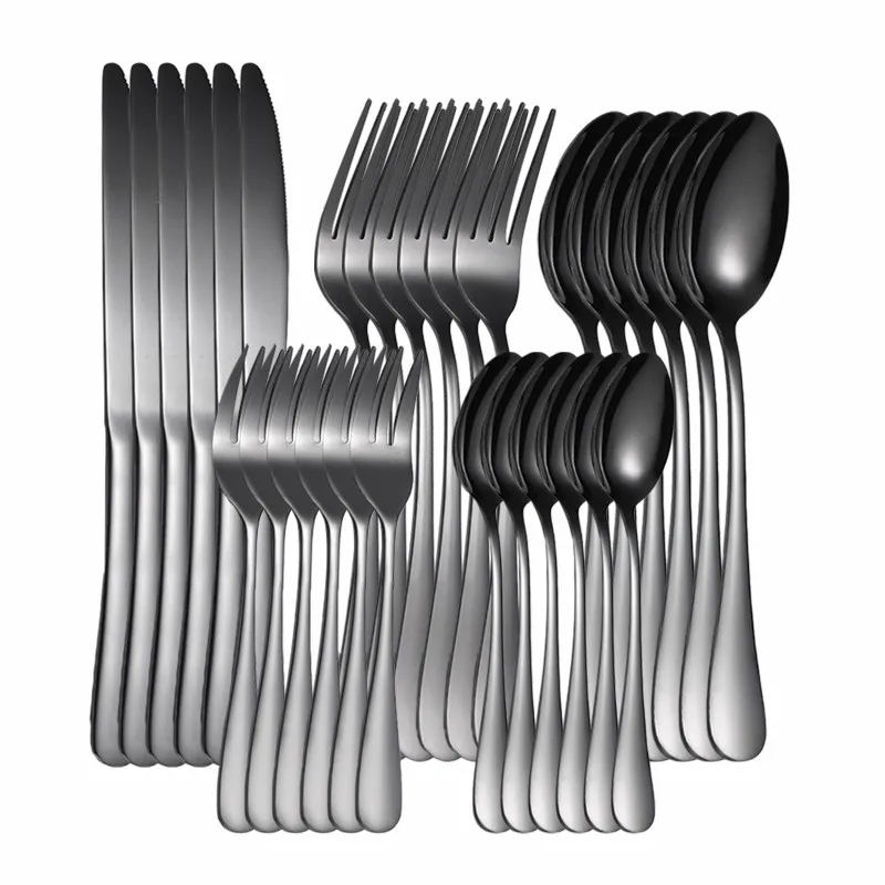 

Tableware Spoons Knives Tableware Stainless Cutlery Silver Set Set Fork Full Steel Set 30Pcs Dinnerware Dropshipping