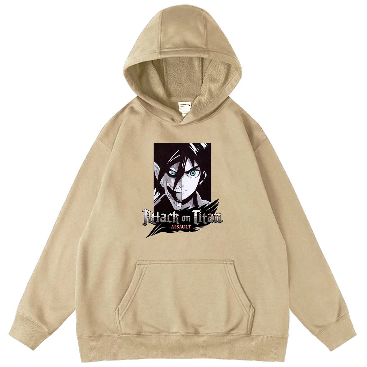 

Attack on Giant Anime Embroidery Print Hooded Sweatshirt Men's Warm Pullover Hoodie Men's Sweatshirt Cartoon Pattern Long Sleeve