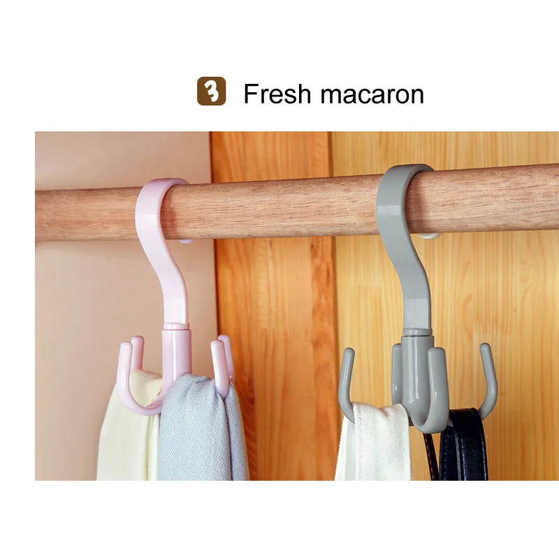 Вешалка для хранения одежды 4 крючка с поворотом на 360 градусов|Крючки и