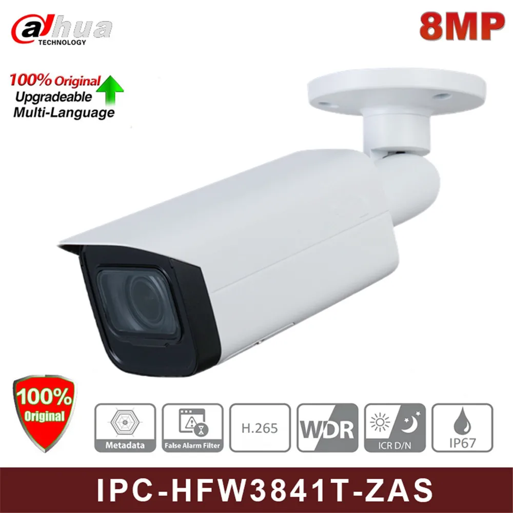 

For Dahua IPC-HFW3841T-ZAS 8MP 4K Starlight H.265 IP67 PoE Motorized Vari-focal Bullet WizSense CCTV Network IP Camera