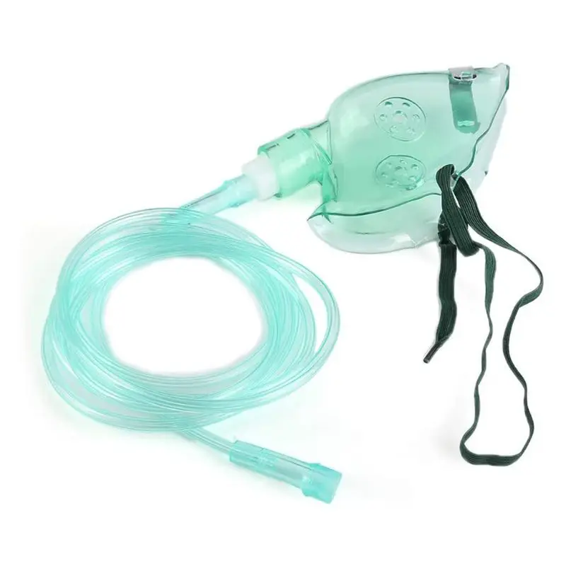 

E5BD Adult Oxygen Mask with Tube Soft Anatomical Form,Green Shield Medicine Cup Nebulizer Inhaler Conduit Oxygen Mask with 1.9m