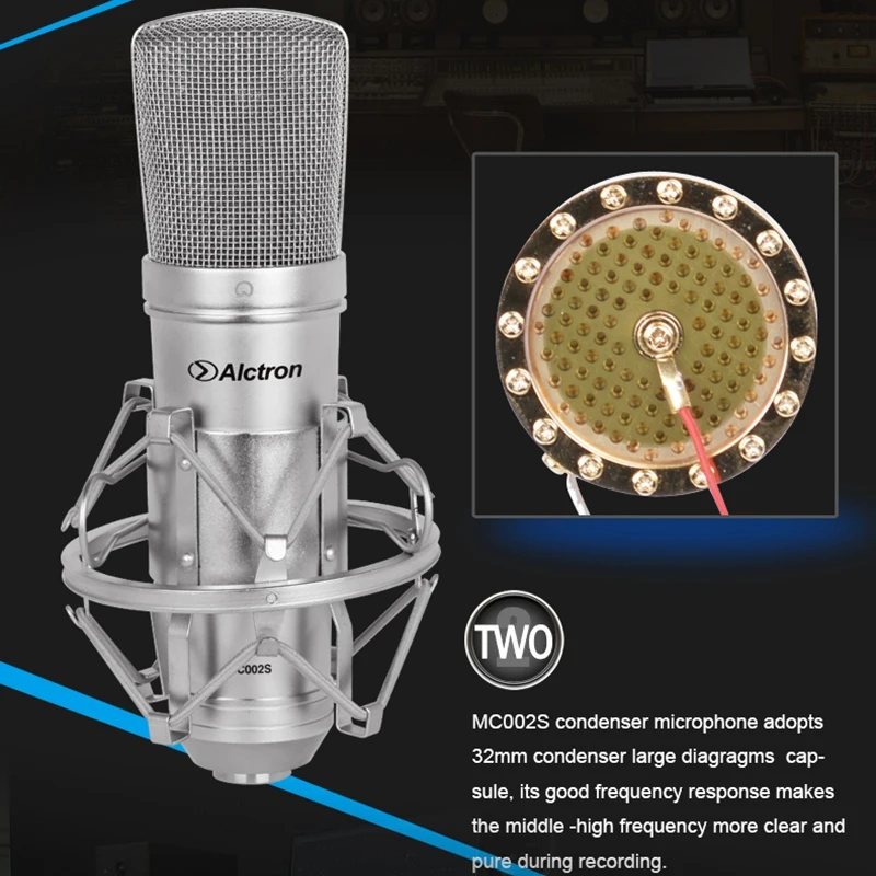 Конденсаторный микрофон Alctron Mc002s профессиональный записывающий для студии и