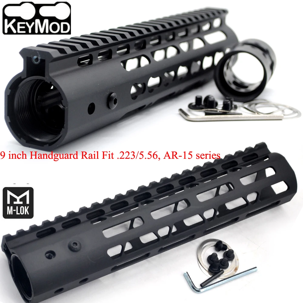 

Aplus 9'' inch Black Ultralight Keymod/M-lok Style Handguard Rail Fit .223/5.56 M4/M16/AR-15 Picatinny Free Float Mount System