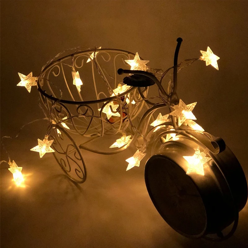 

1.5M LED Lights Five-Pointed Star String Lights Fairy Lights Christmas Wedding Decoration Lights Battery Operate Twinkle Lights