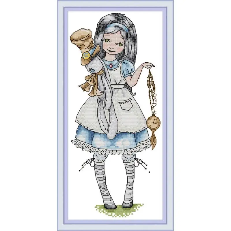 Alice Drawing Pattern Cross Stitch Set 11CT DMC Canvas Print 14CT Embroidery Kit DIY Gift Home Wedding Decoration | Дом и сад