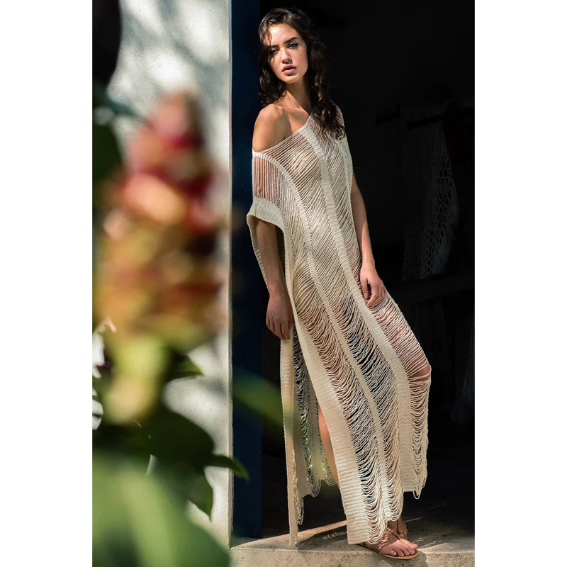 sexy beach cover up dress 2021 beachwear hollow out thread women maxi dress beachtunic bikini cover up sarong swimwear dresses free global shipping